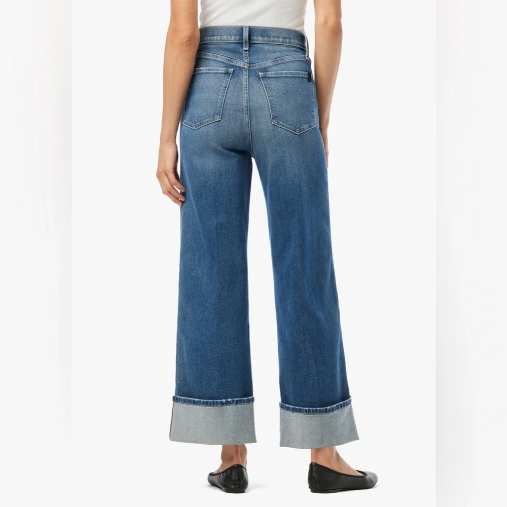 Joe’s Jeans Trixie Wide Leg Cuffed Jeans – First Bite Wash, Size 27 - Picture 2 of 8